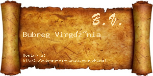Bubreg Virgínia névjegykártya
